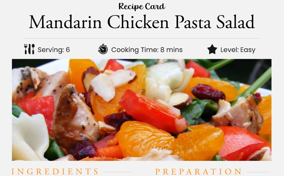 Mandarin Chicken Pasta Salad