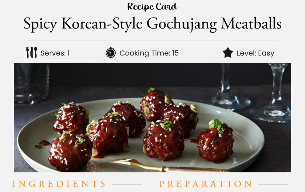 Spicy Korean-Style Gochujang Meatballs