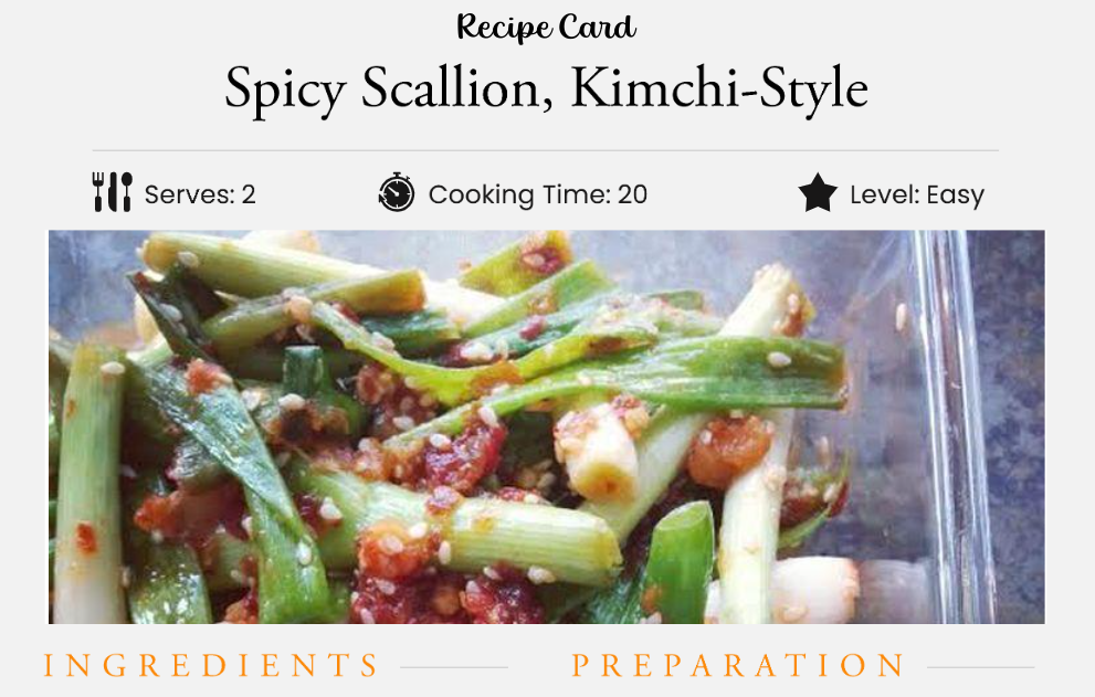 Spicy Scallion, Kimchi-Style
