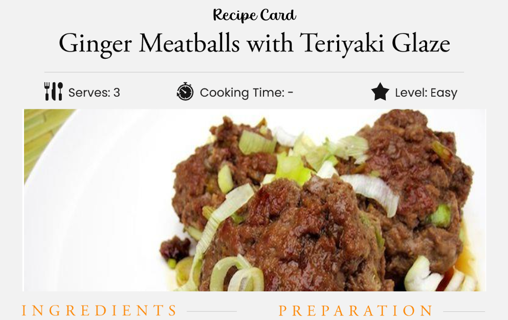 Ginger Meatballs With Teriyaki Glaze