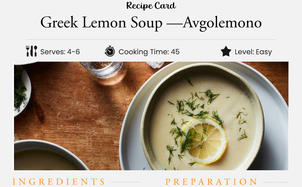 Greek Lemon Soup - Avgolemono
