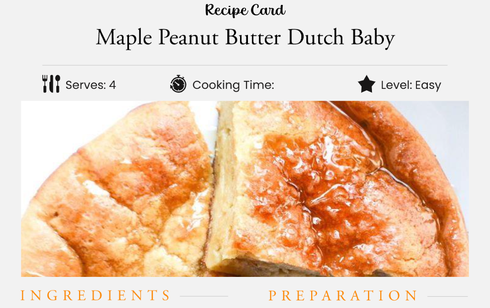 Maple Peanut Butter Dutch Baby
