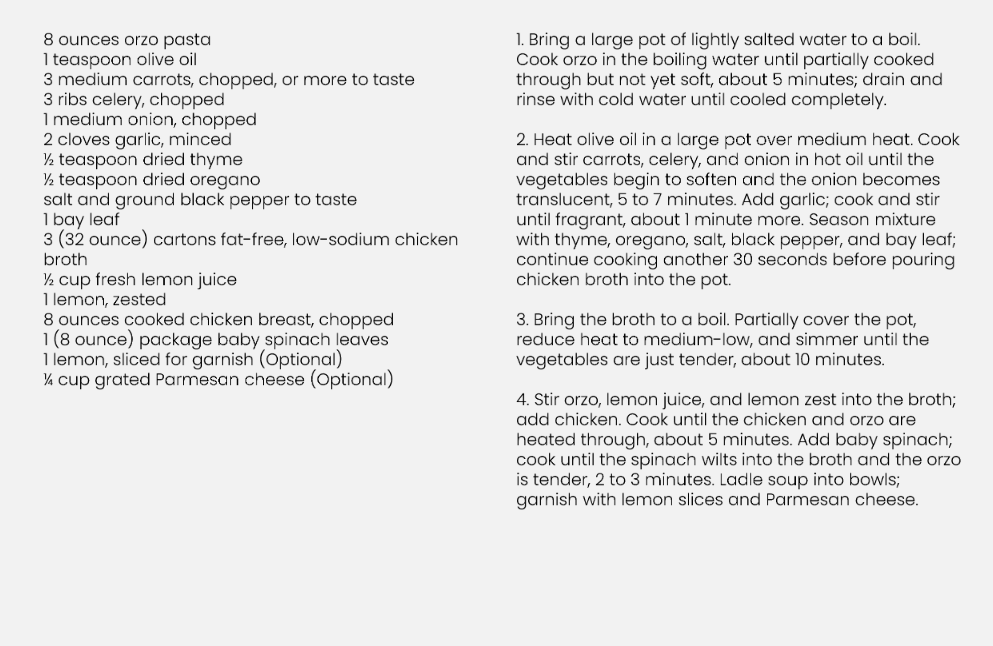 Recipe For Lemon Chicken Orzo Soup