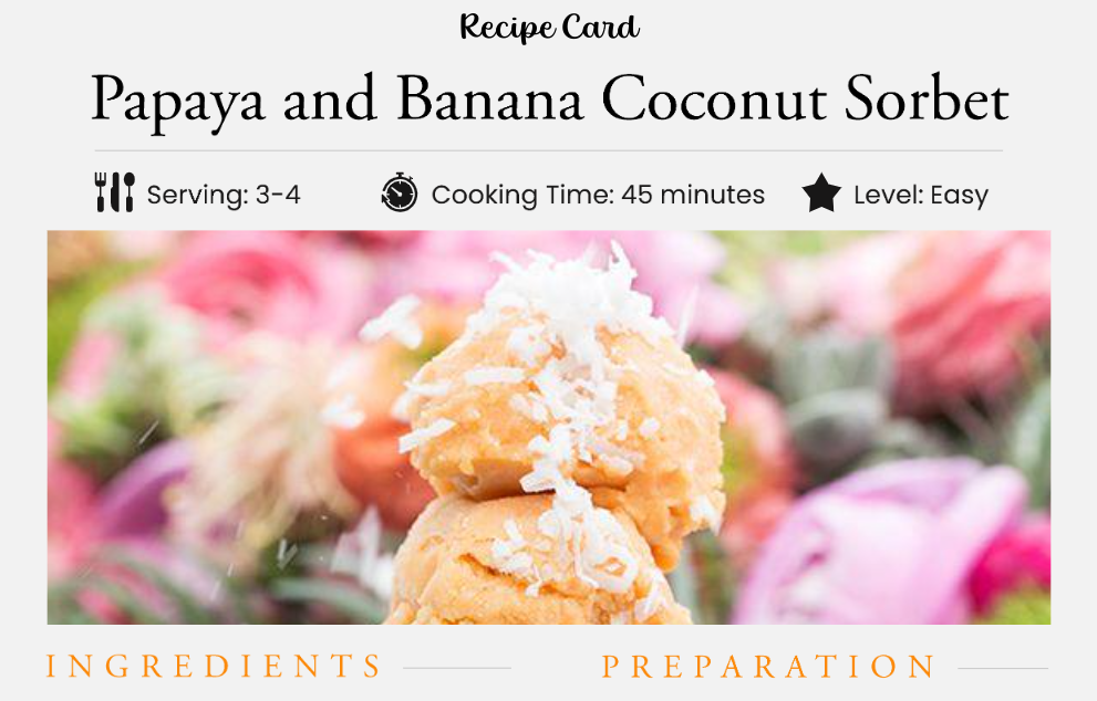 Payaya & Banana Coconut Sorbet