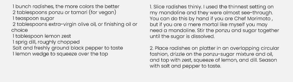 Recipe For Radish Sashimi