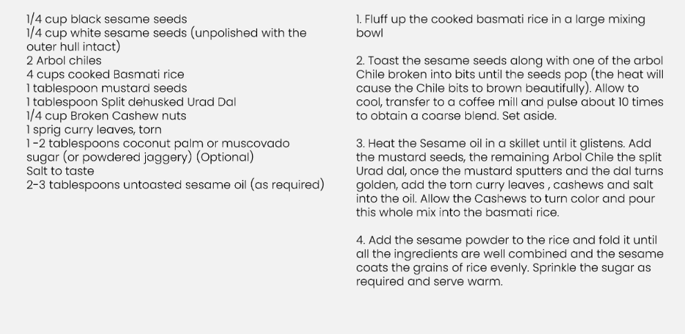 Recipe For Sesame Rice