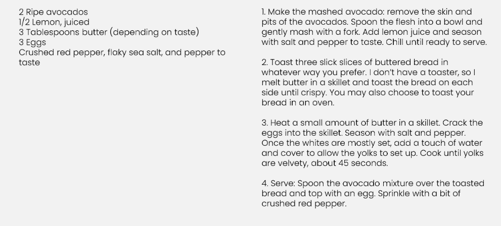 Recipe For Simple Avocado Toast