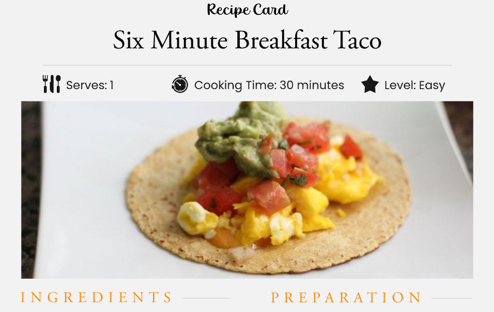 Six Minute Breakfast Taco