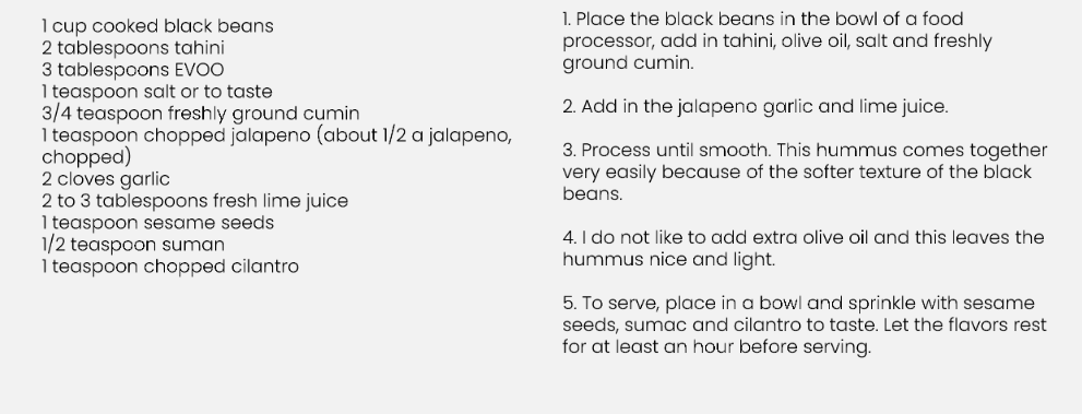 Recipe For Smoky Black Bean Hummus