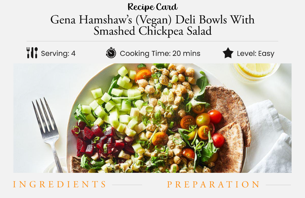 Vegan Deli Bowls With Smashed Chickpea Salad