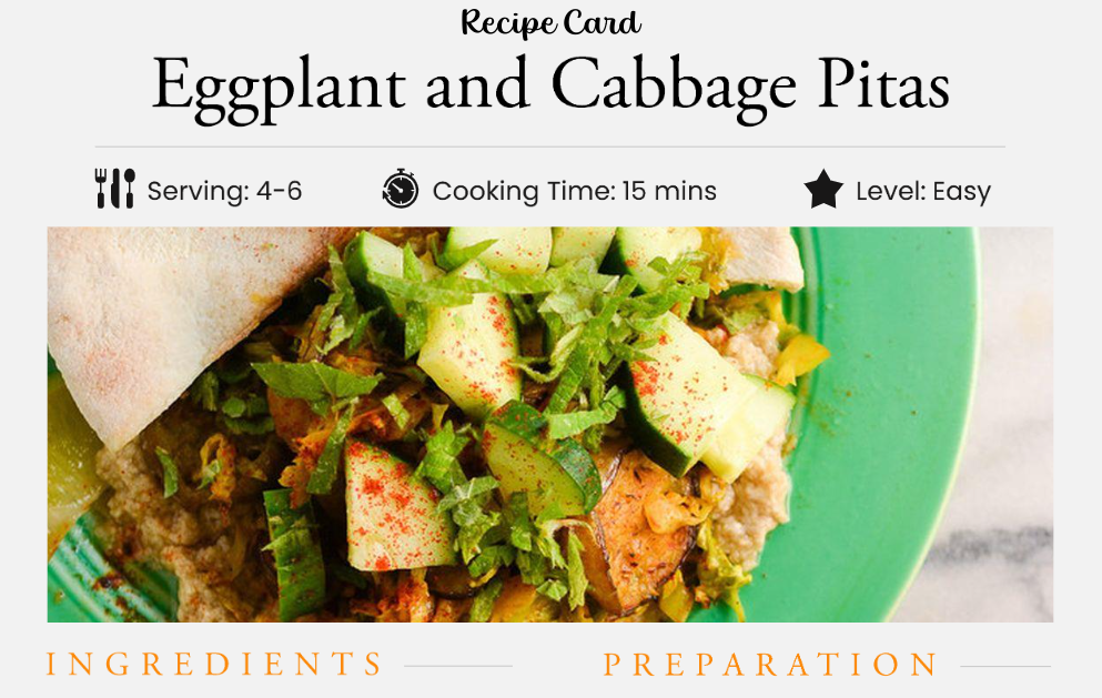 Eggplant And Cabbage Pitas