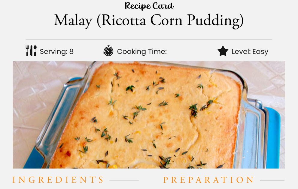Malay Ricotta Corn Pudding