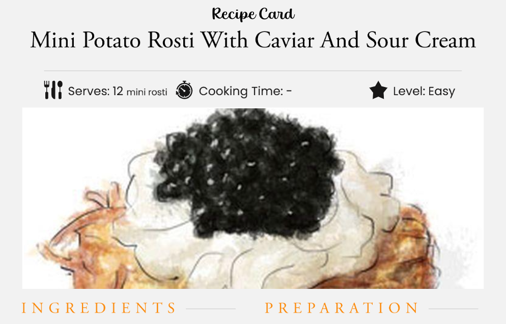 Mini Potato Rosti With Caviar & Sour Cream
