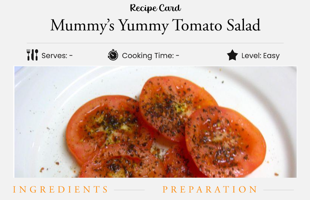 Mummy's Yummy Tomato Salad