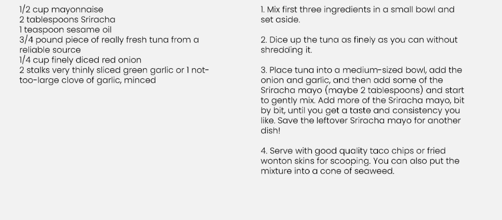 Recipe For Spicy Tuna Tartare