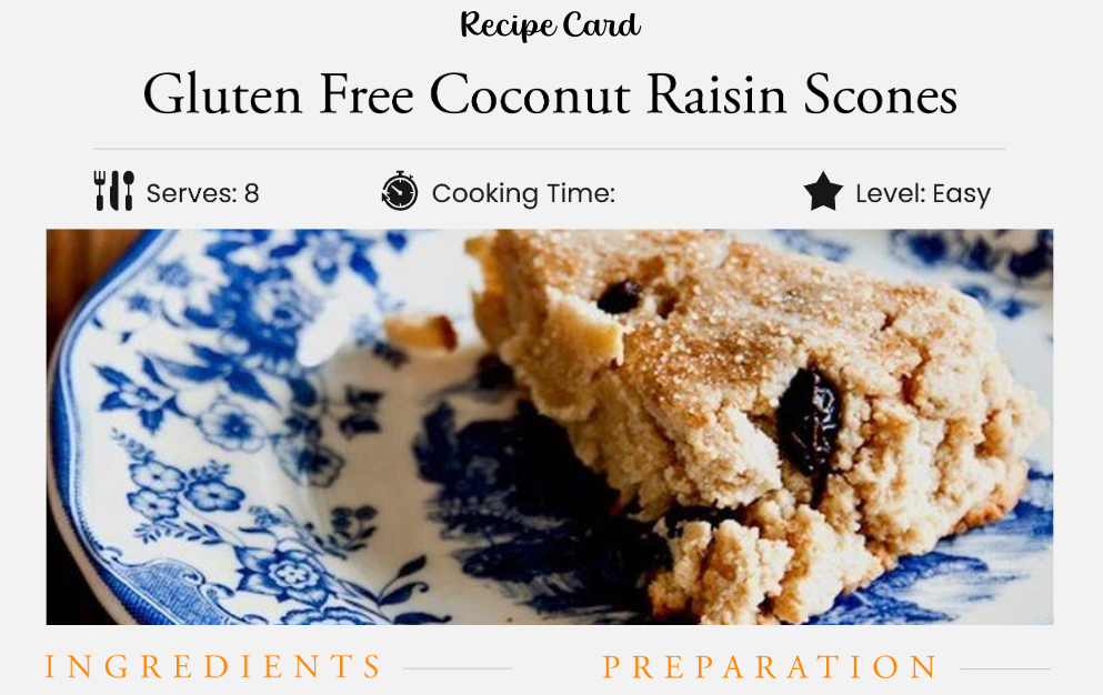 Gluten Free Coconut Raisin Scones
