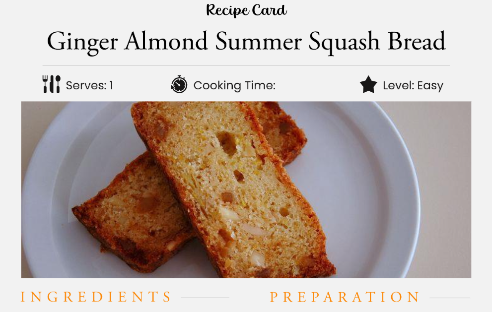 Ginger Almond Summer Squash Bread