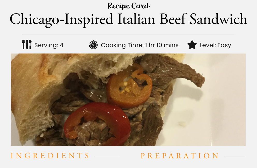 Chicago Inspired Italian Beef Sandwich