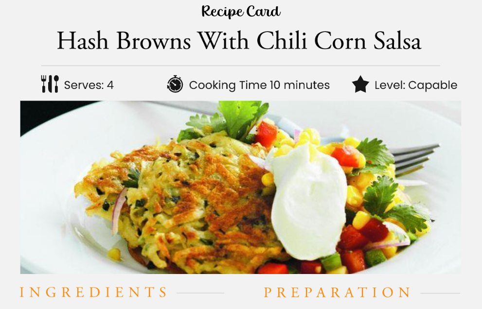 Hash Browns With Chilie Corn Salsa