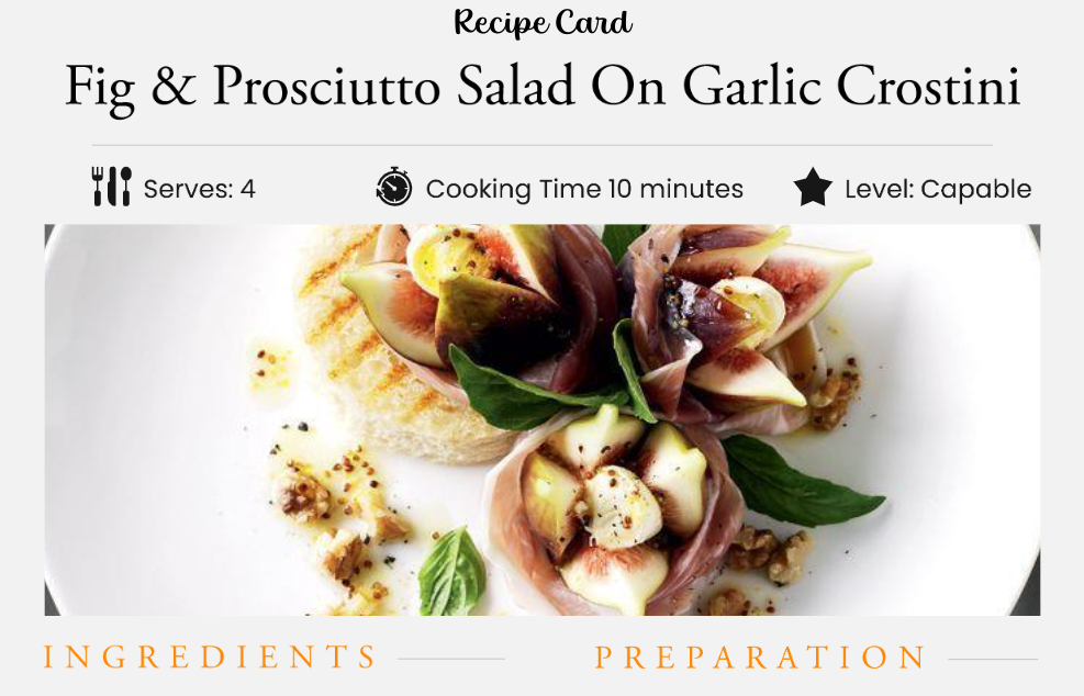 Fig & Prosciutto Salad On Garlic Crostini