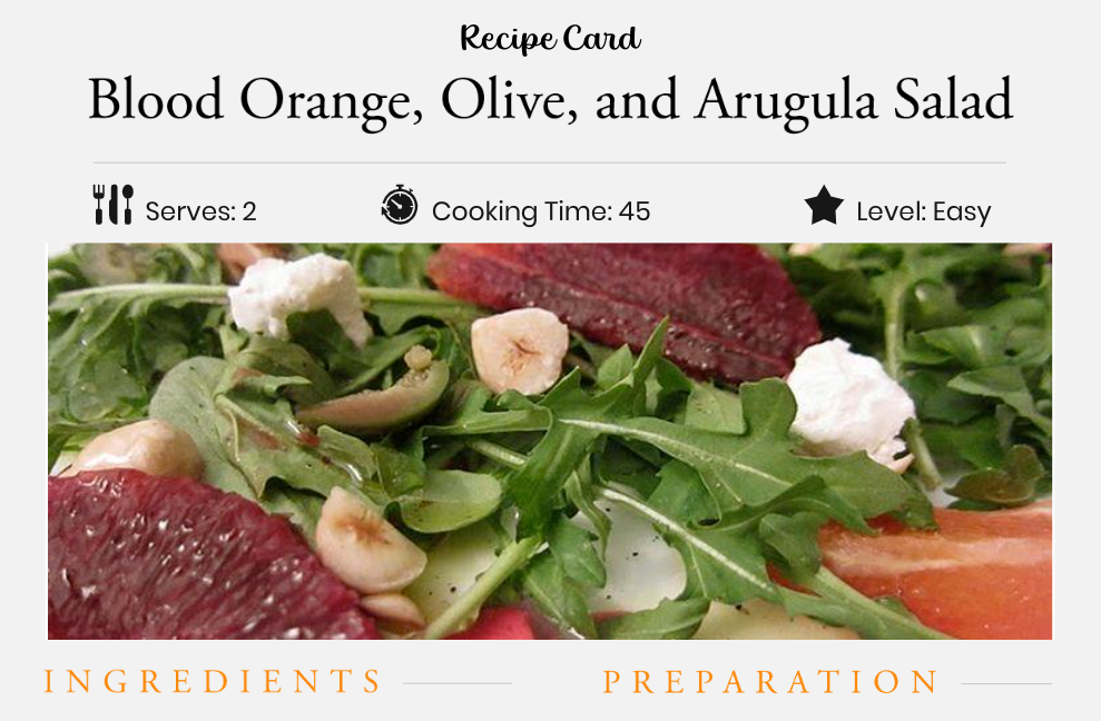 Blood Orange, Olive & Arugula Salad
