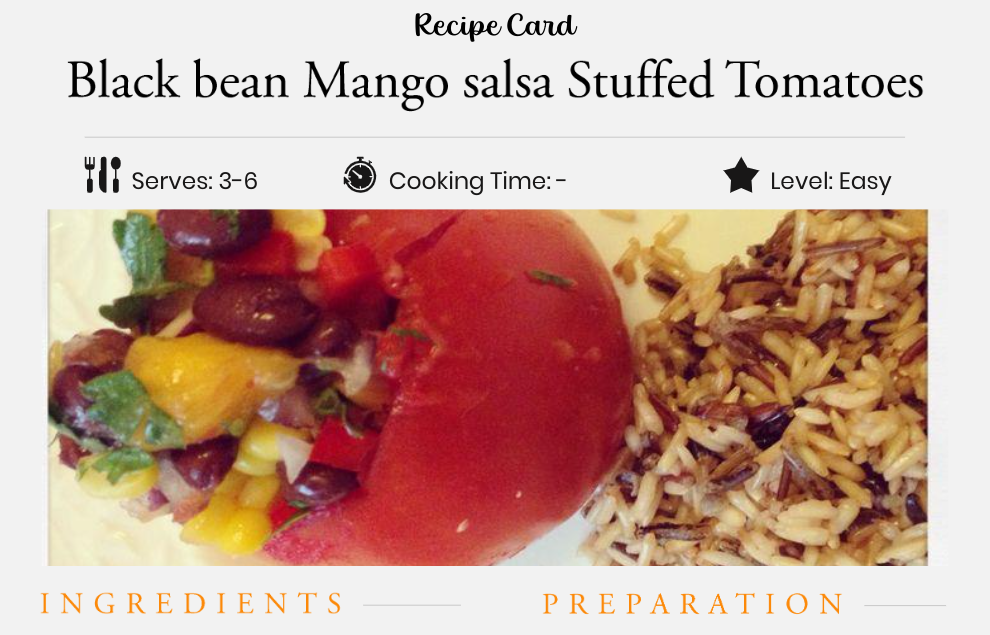 Black Bean Mango Salsa Stuffed Tomatoes