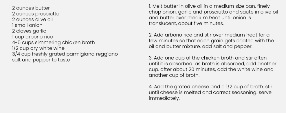 Recipe For Basic Risotto
