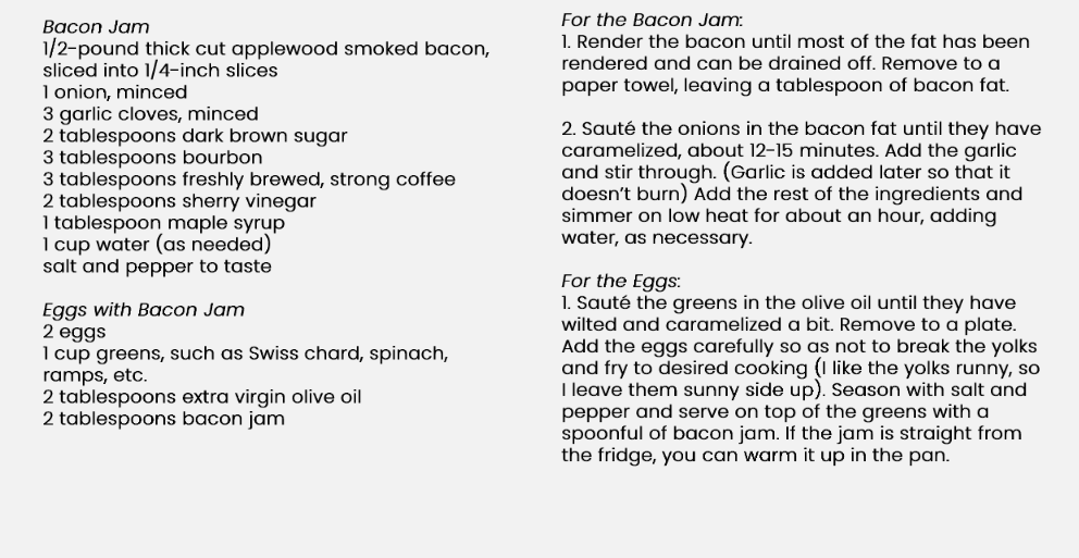 Recipe For Eggs With Bacon Jam