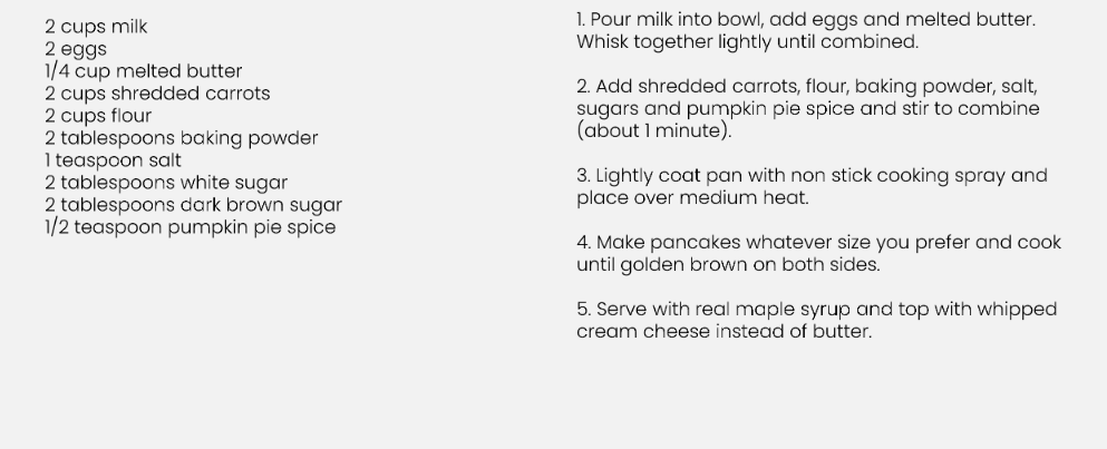 Recipe For Carrot Cake Pancakes