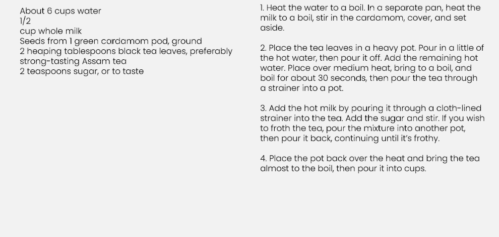 Recipe For Cardamom Chai
