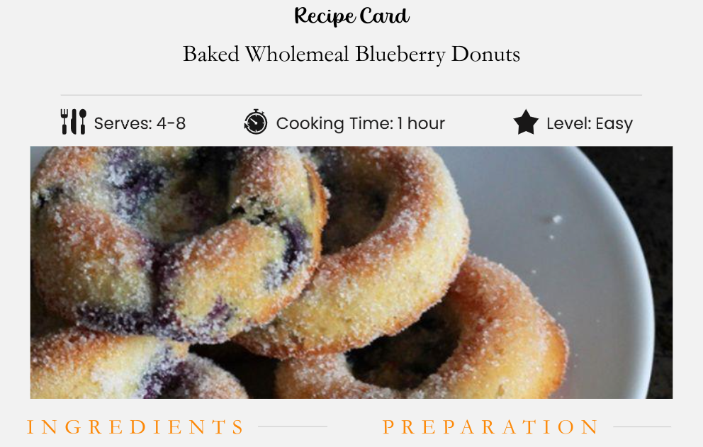 Baked Wholemeal Blueberry Donuts