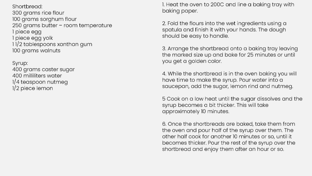 Recipe For Shortbread Soaked Into Syrup