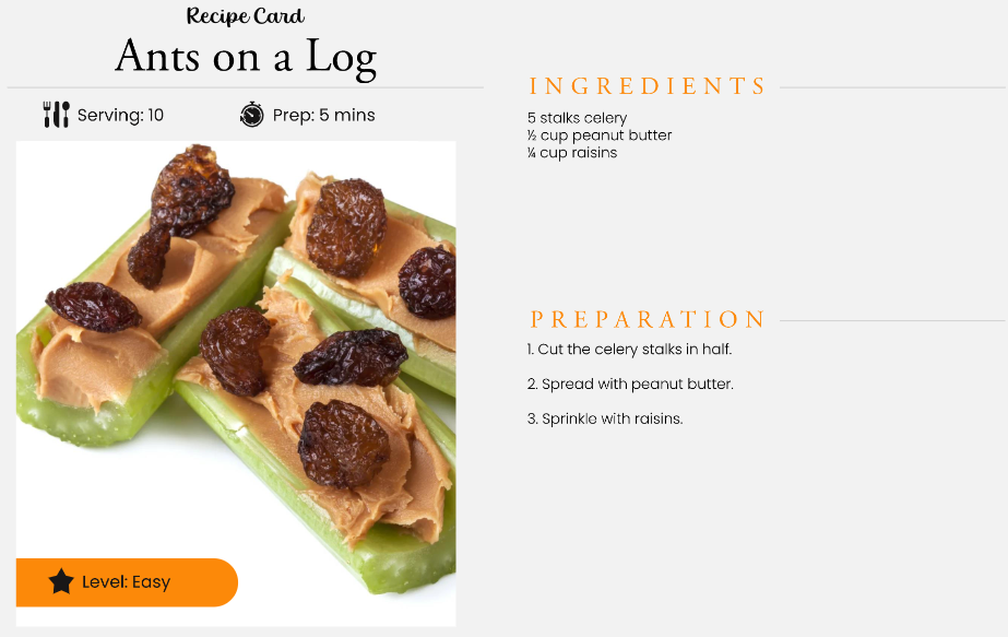 Recipe For Ants On A Log