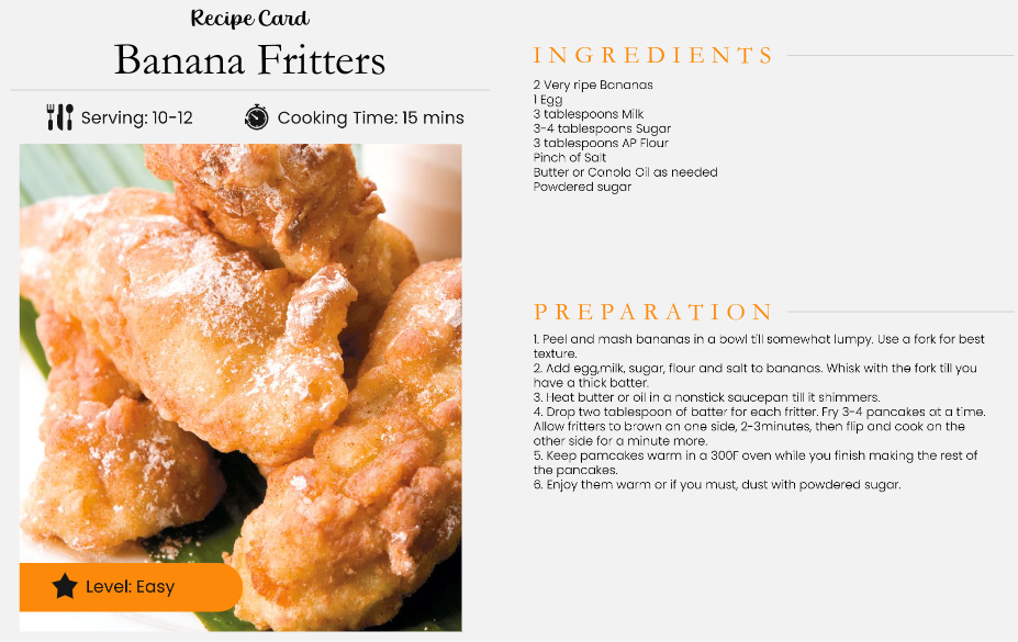 Recipe For Banana Fritters