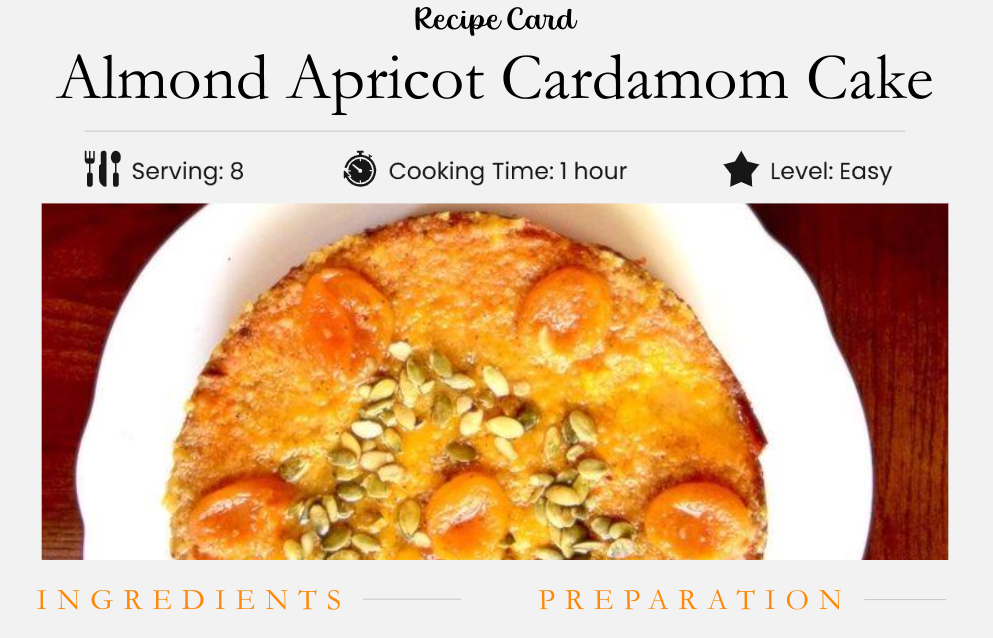 Almond Apricot Cardamom Cake