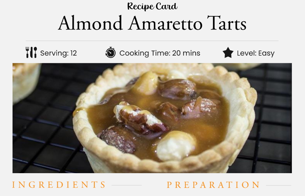 Almond Amaretto Tarts