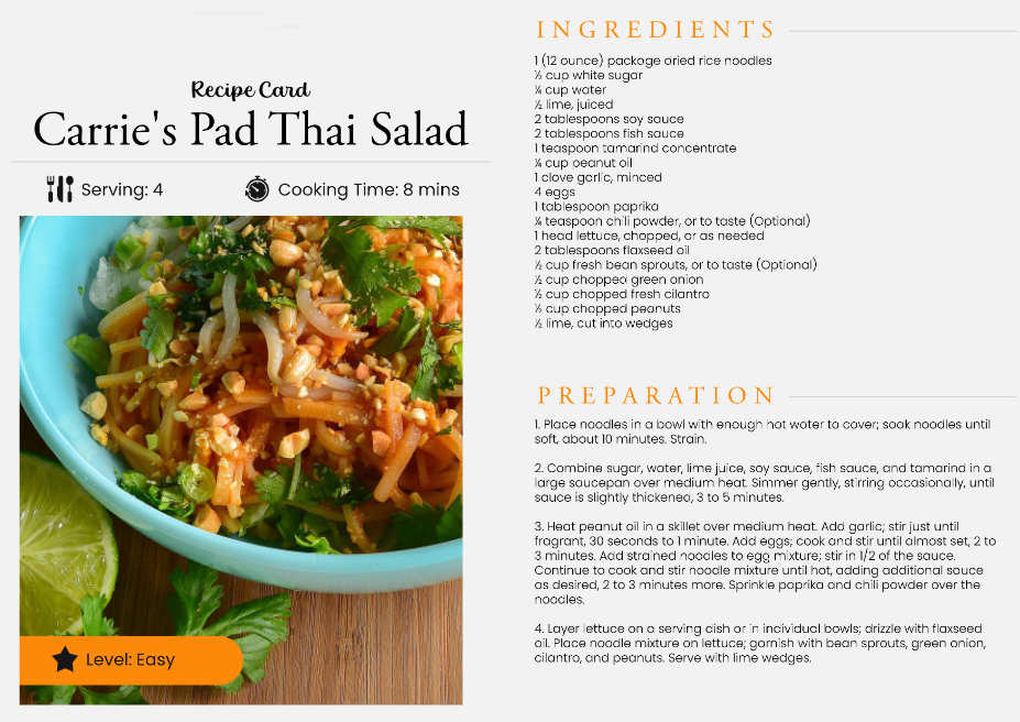 Recipe For Pad Thai Salad